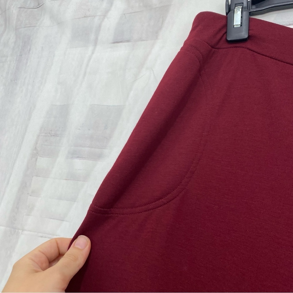 NEW Calvin Klein Size 2X Pull On Stretch Straight Leg Pants Burgundy Red Pockets - Picture 6 of 10